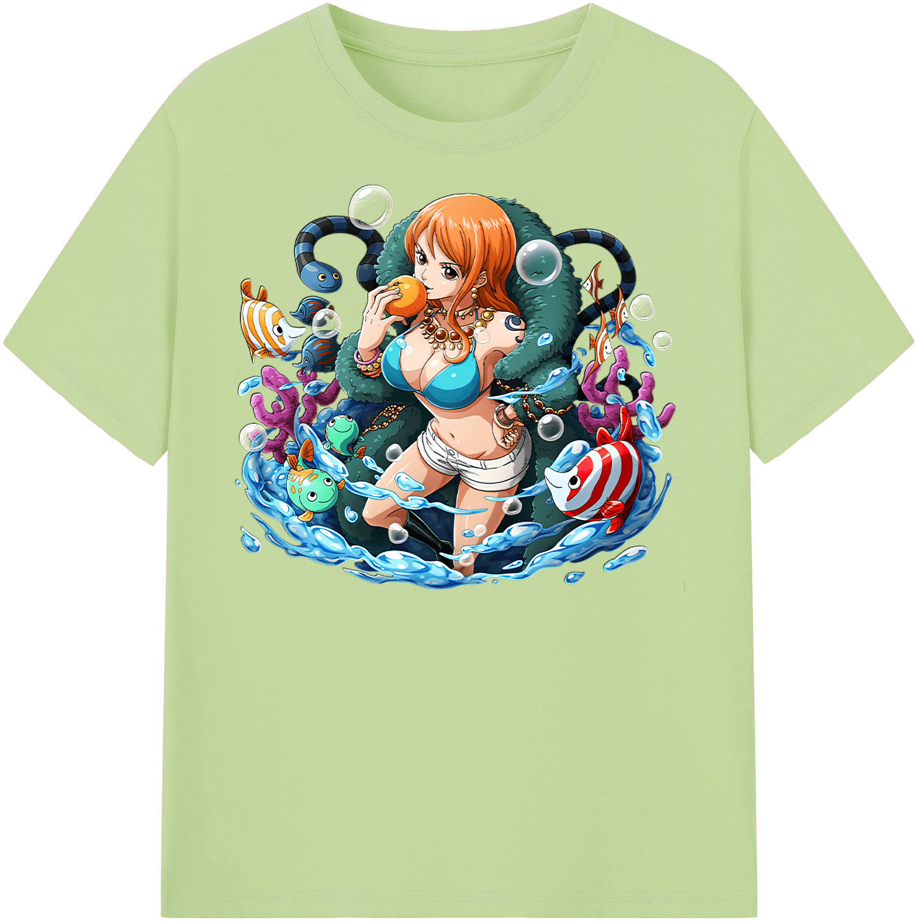 ワンピース ナミ ONE PIECE Nami 綿100％半袖Tシャツ（フロントプリント）